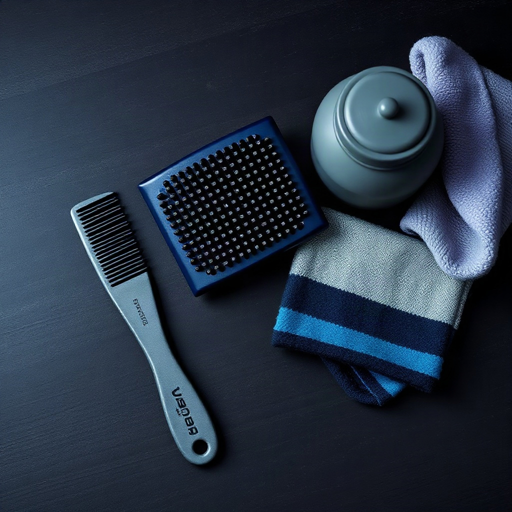 Hair styling products flat lay